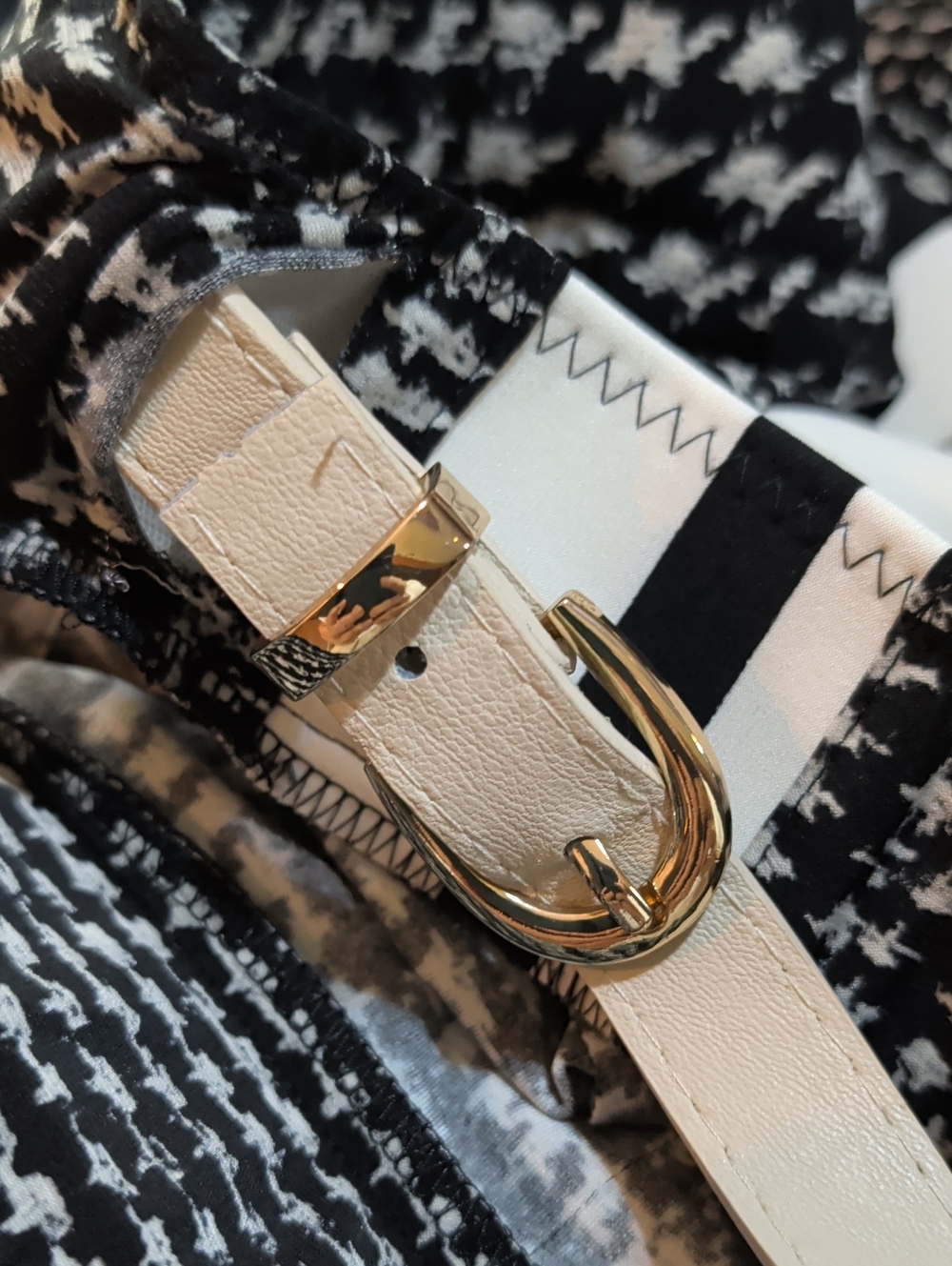 Norma Kamali Black and White Houndstooth Track Trousers - Picture 5 of 6